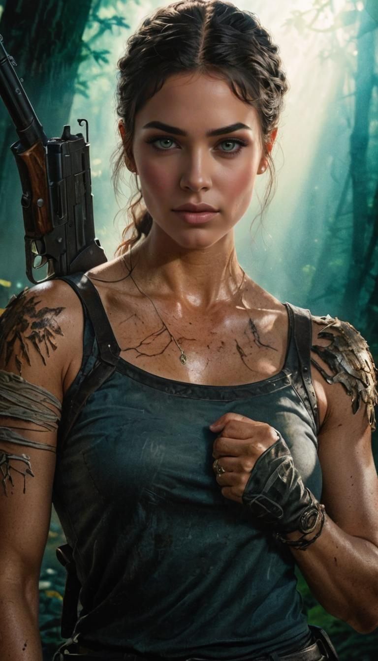 Beautiful Archer Woman with Braided Hair