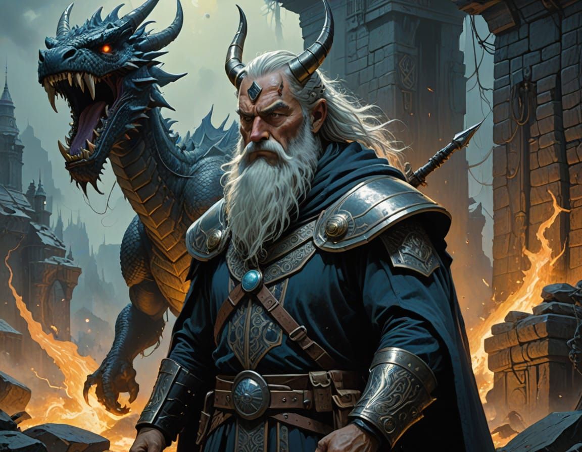 Mystical Wizard Summons Epic Dragon