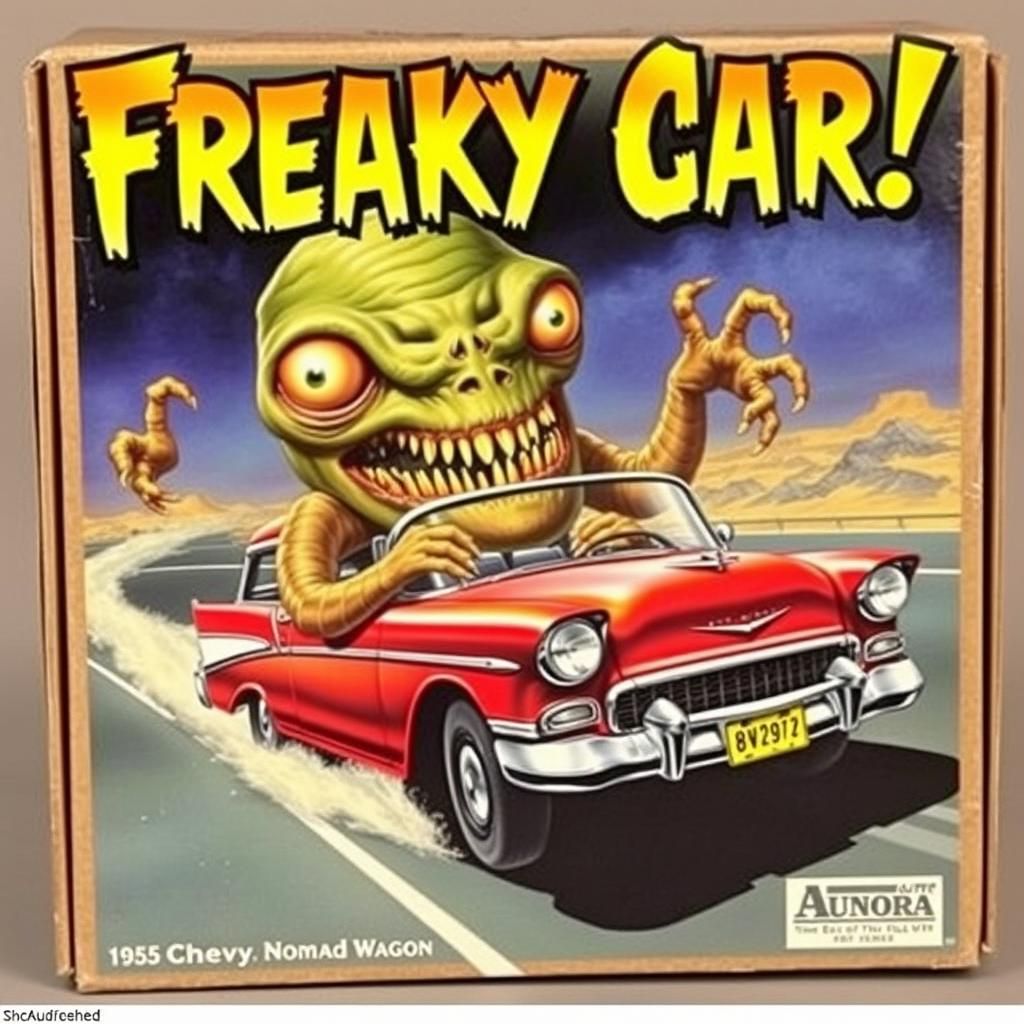 1960s Box Art: Monster Driving Chevy Nomad