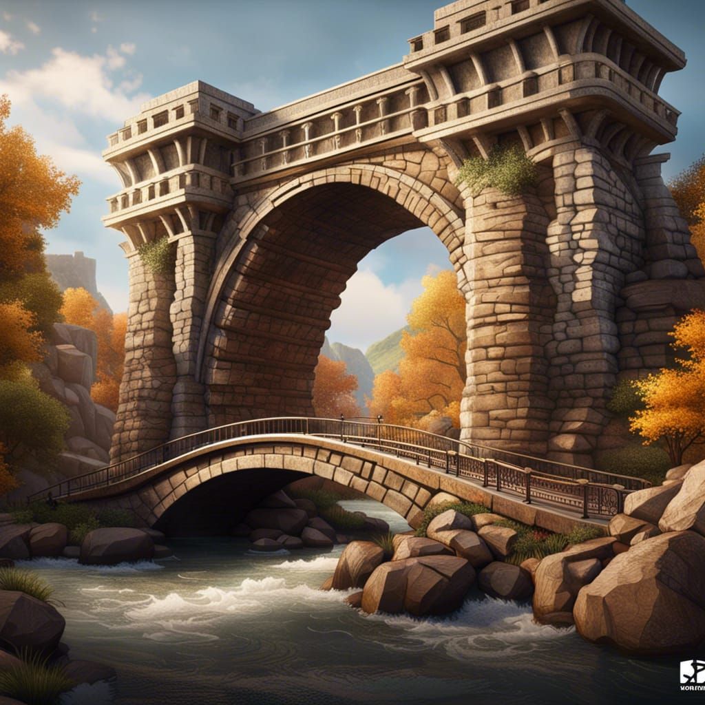 Hyperreal Bridge Masterpiece with Intricate Details
