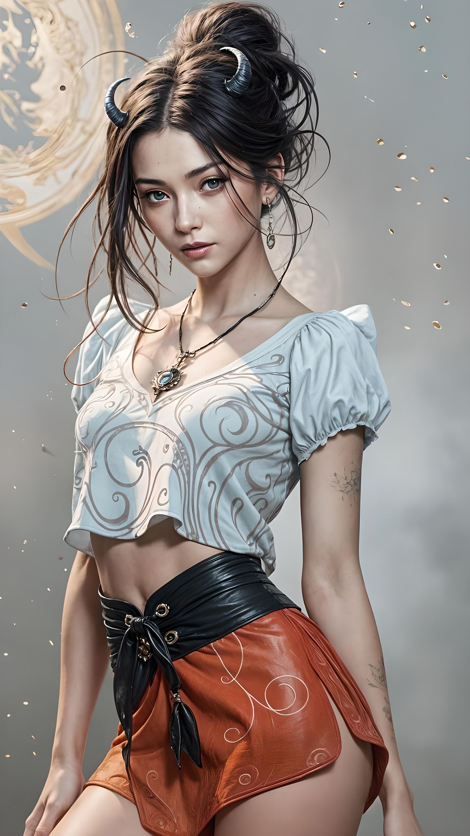 Demon Beauty: Detailed Matte Painting in Fantasy Style