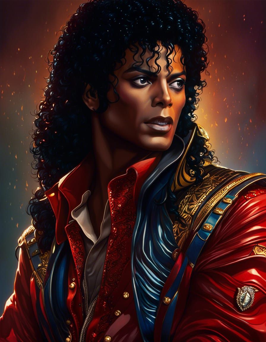 Michael Jackson Thriller Portrait in Hyperrealistic Style