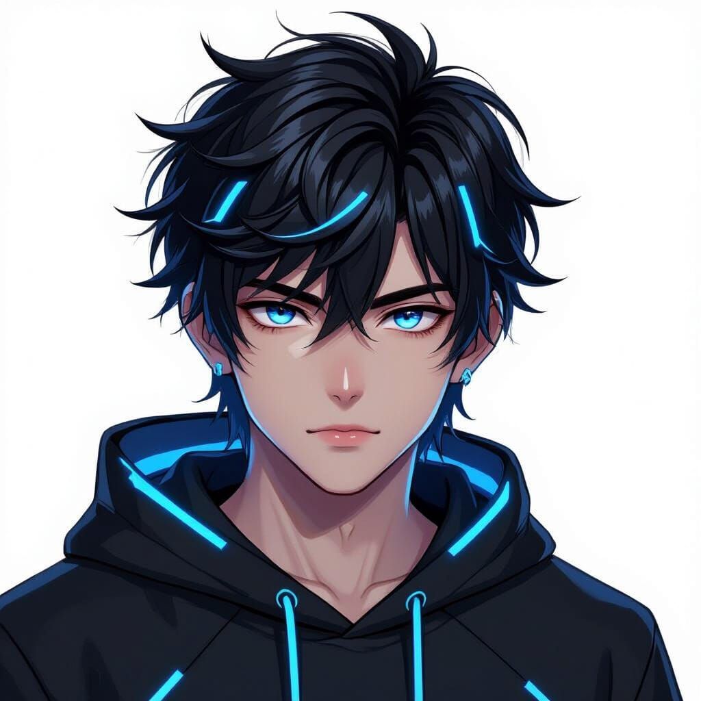 Cool Anime Character Portrait in Manhwa Style