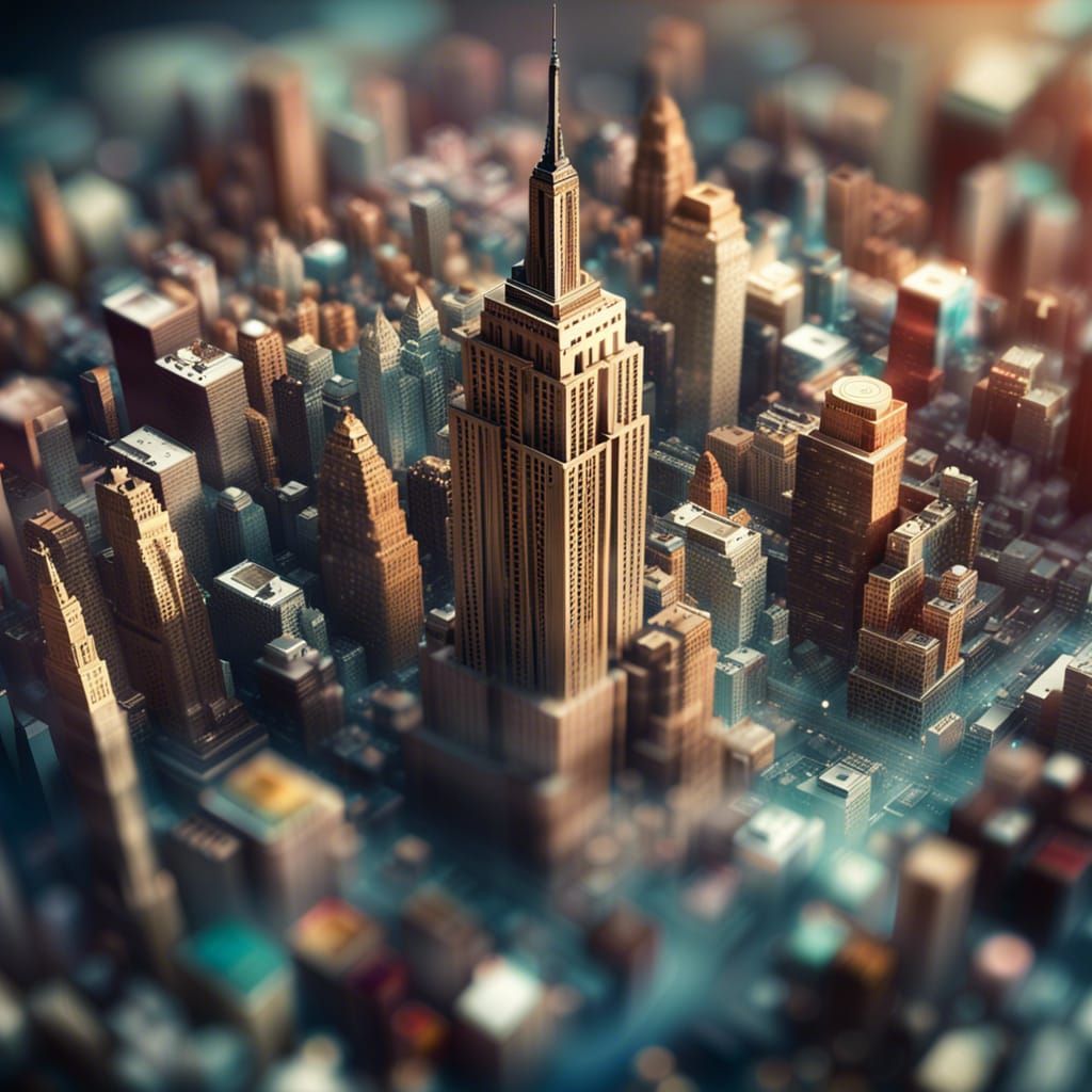 Photorealistic Empire State Building with Bokeh