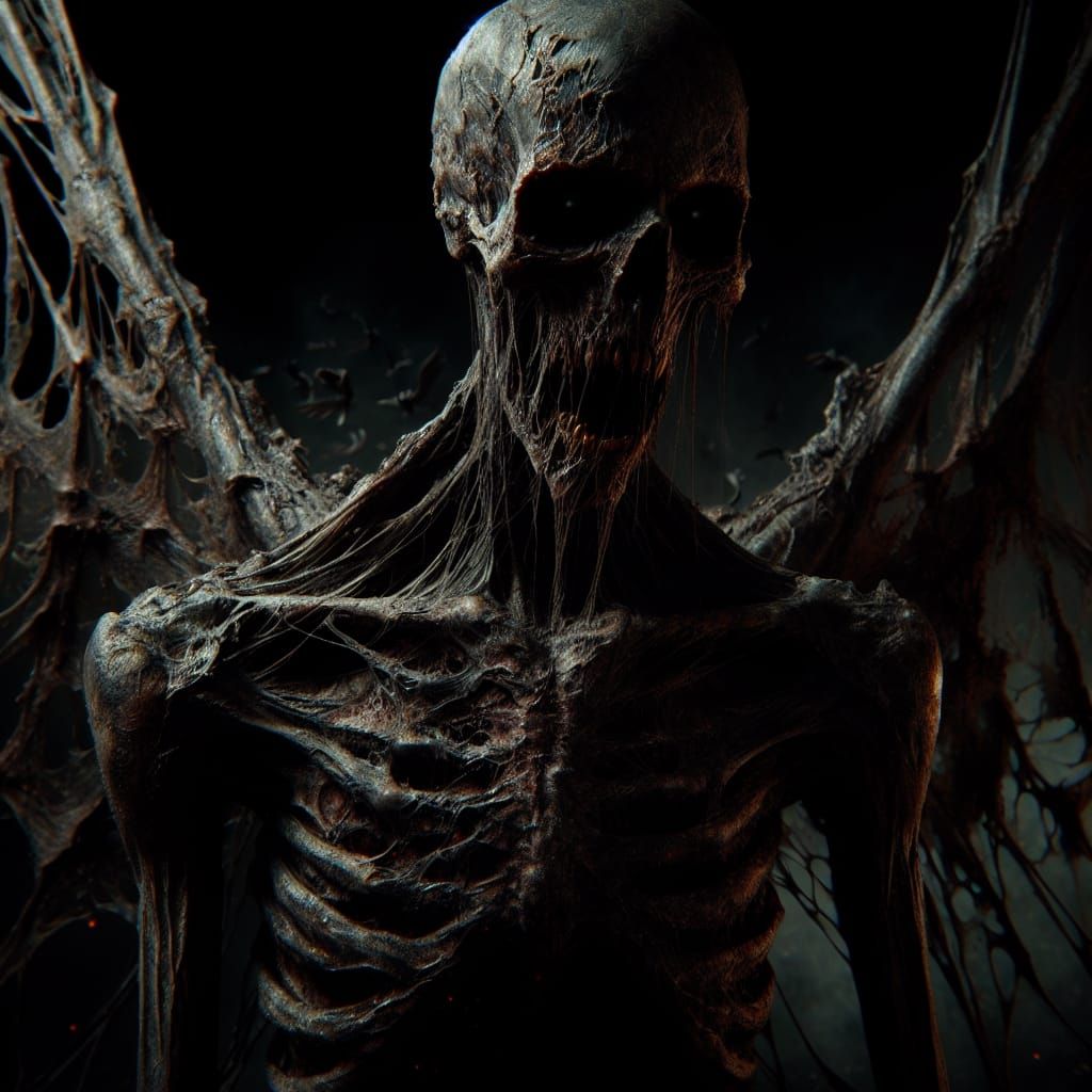 Terrifying Skeletal Creature Lurking in Shadows