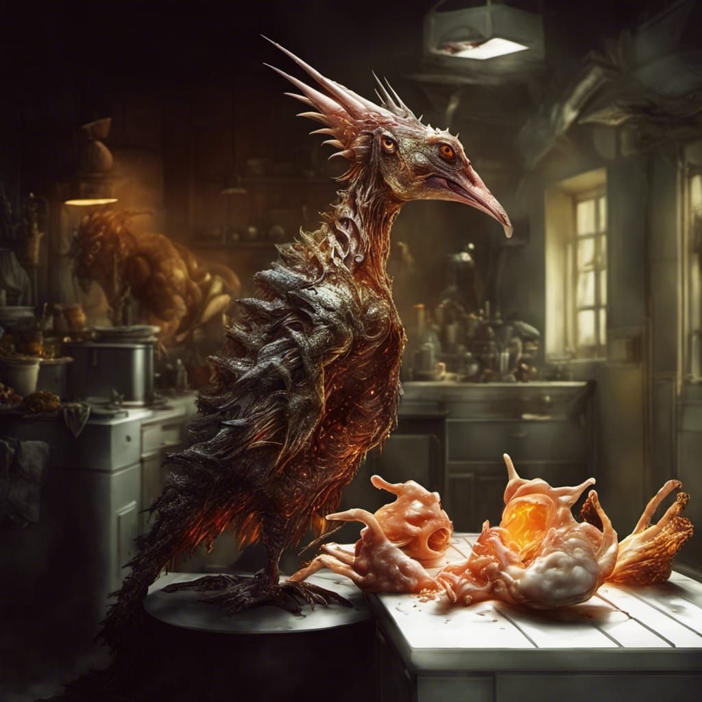 Viscous Alien Bird in Vivid Cinematic Lighting