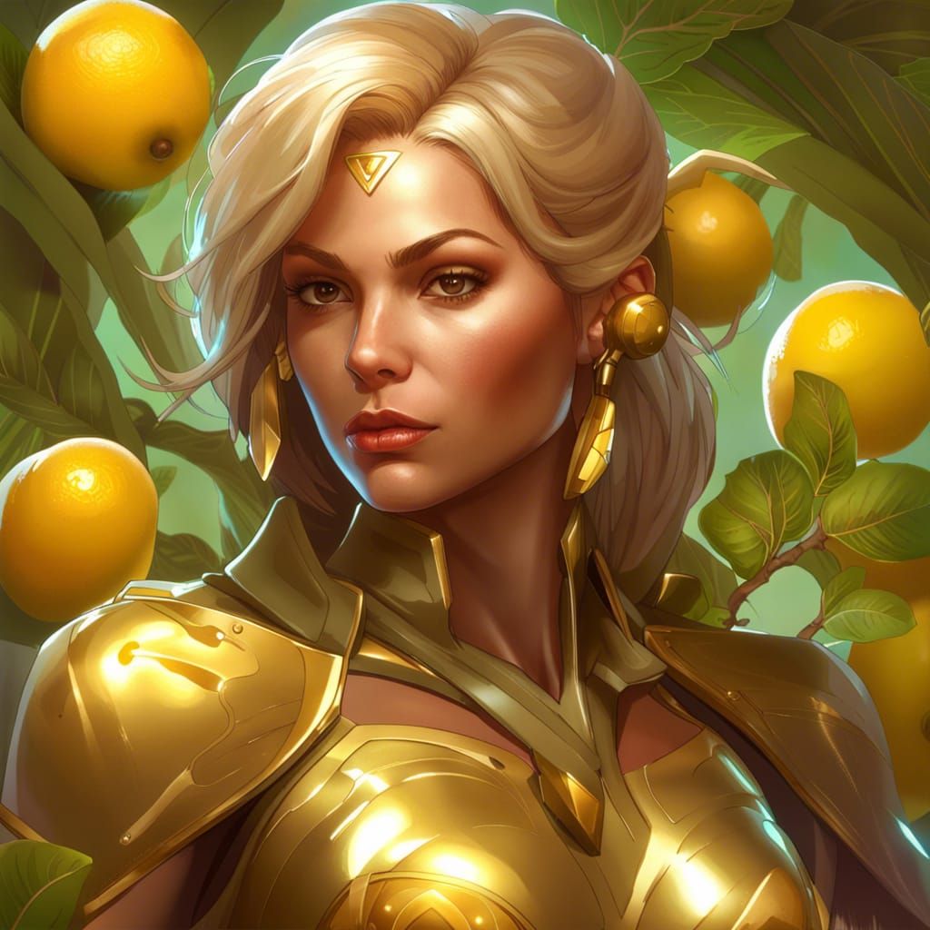 Marula Fruit Superhero Portrait in Hyperdetailed Style