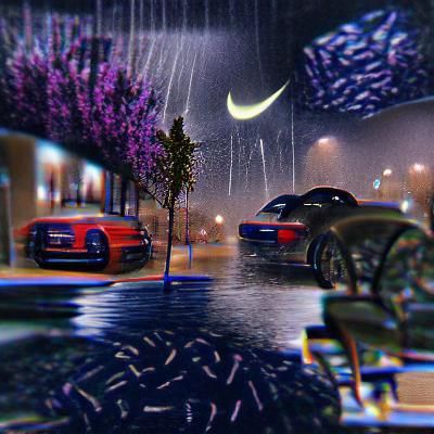 Night Rain Scene