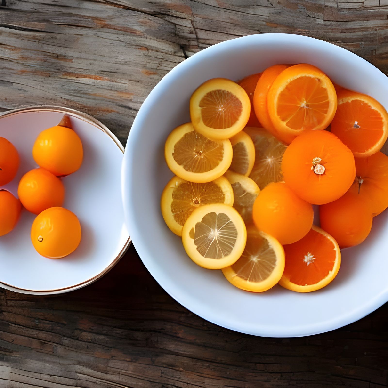Vibrant Orange Slices: Detailed HDR Outdoor Photo