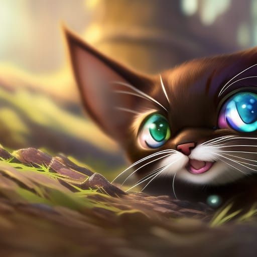 Steampunk Kitten: A Detailed 3D Render