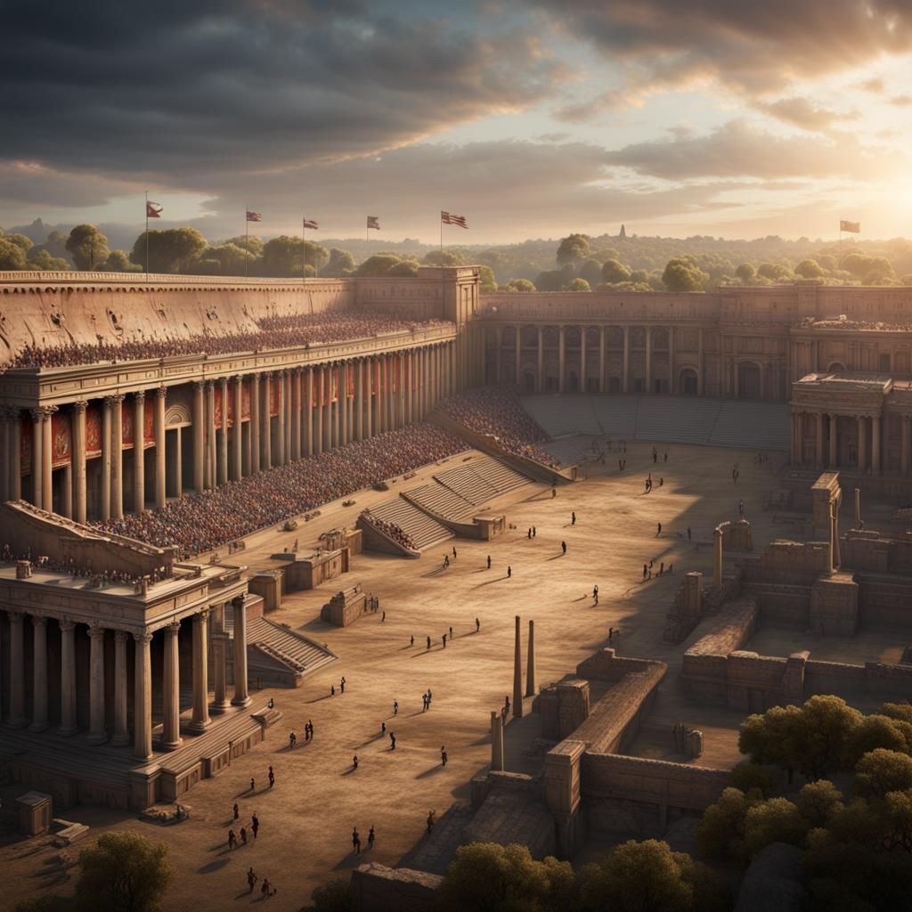 Ancient Roman Circus Maximus: Detailed Matte Painting
