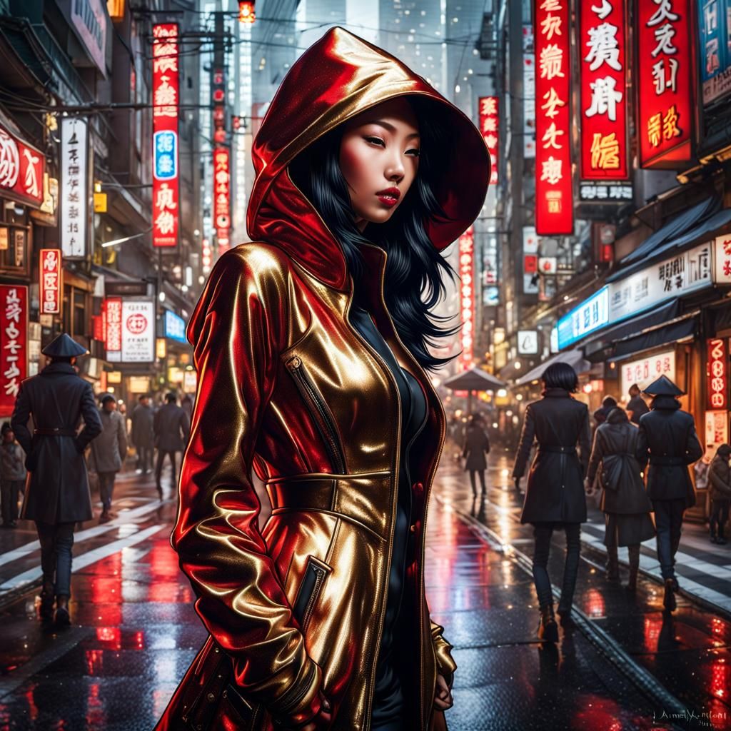 Beautiful Asian Woman Portrait in Tokyo Street