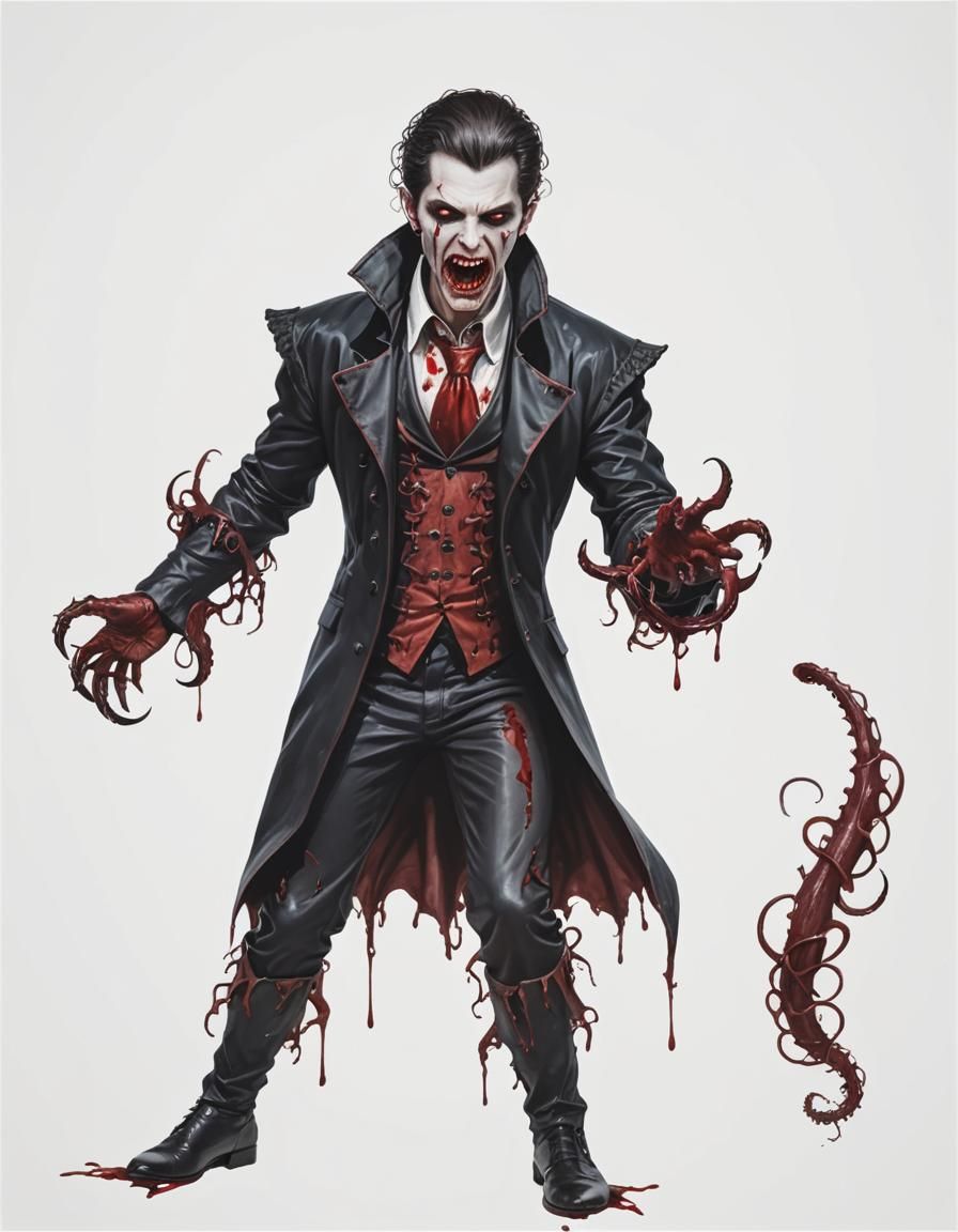 Gothic Female Vampire with Blood Tentacles