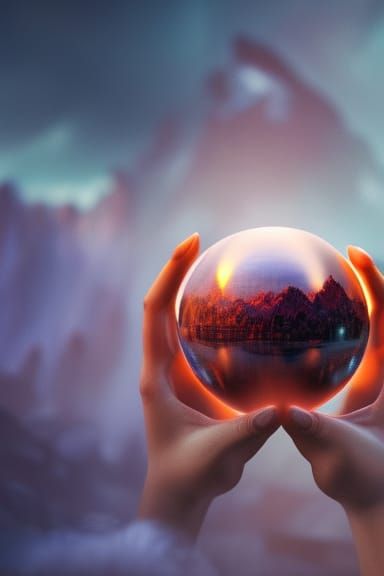 Hands Holding Crystal Ball: Fantasy Concept Art