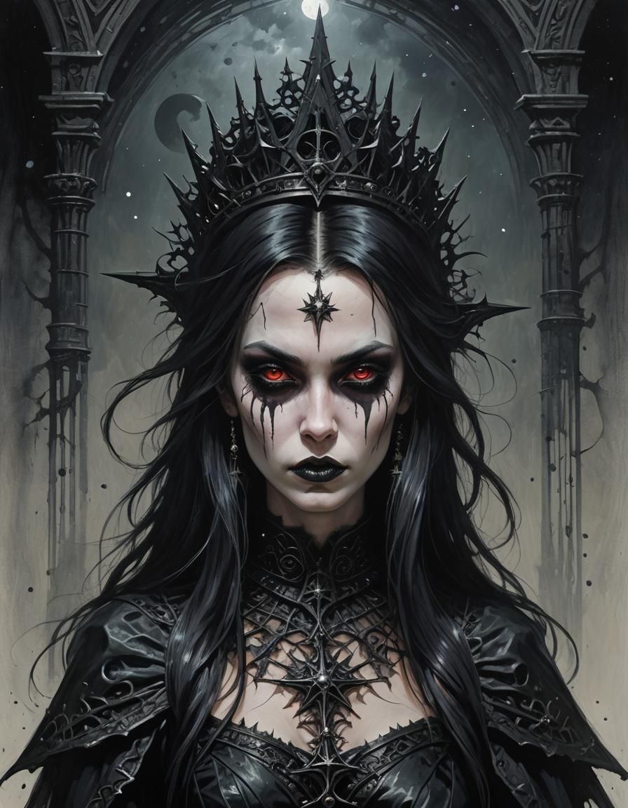Gothic Star Princess in Dark Fantasy Style