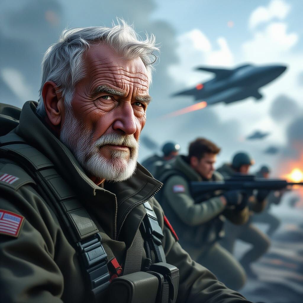 Retired Soldier Leads Pilots in Futuristic Battle