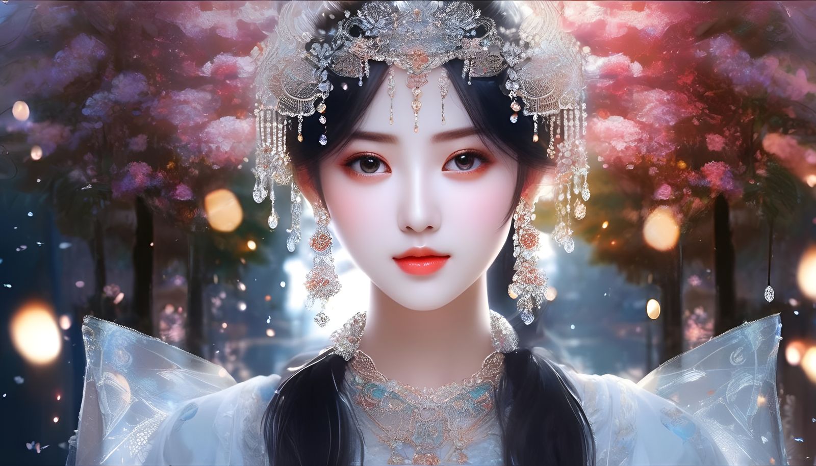 Anime Lady in Expressive Artistic Scenery