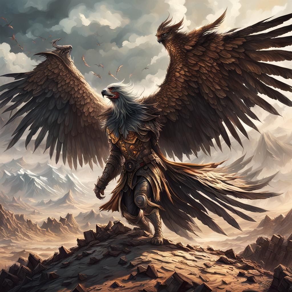 Cinematic Digital Painting of Man Against the Wind