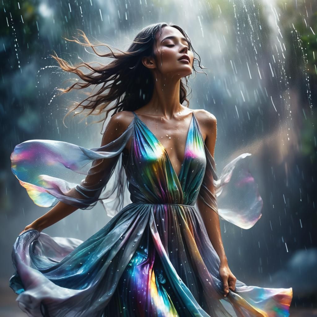 Rain Woman in Cosmic Surrealism