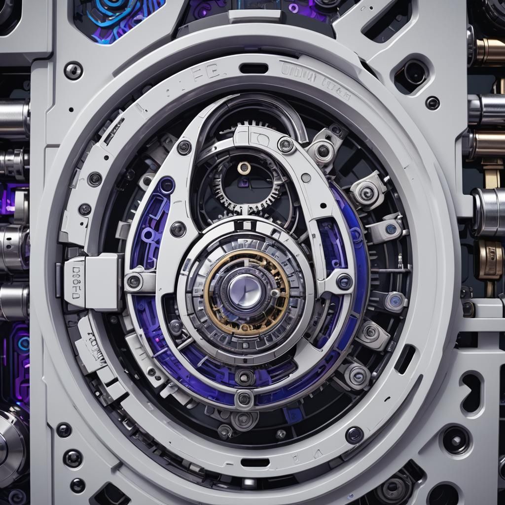 Futuristic White Lock in Hyper-Realistic Sci-Fi Style