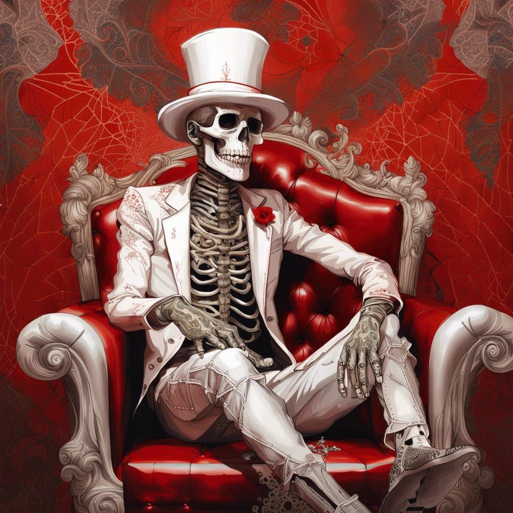 Skeleton Baron Portrait with Top Hat