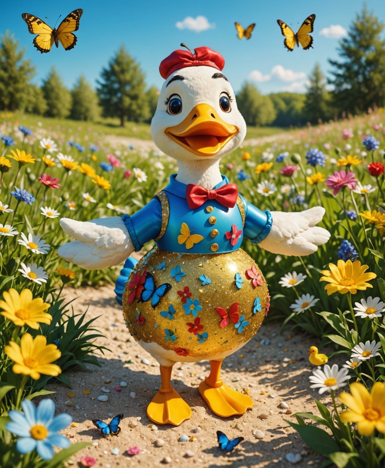 Vibrant Beach Holiday Apple in Folk Costume