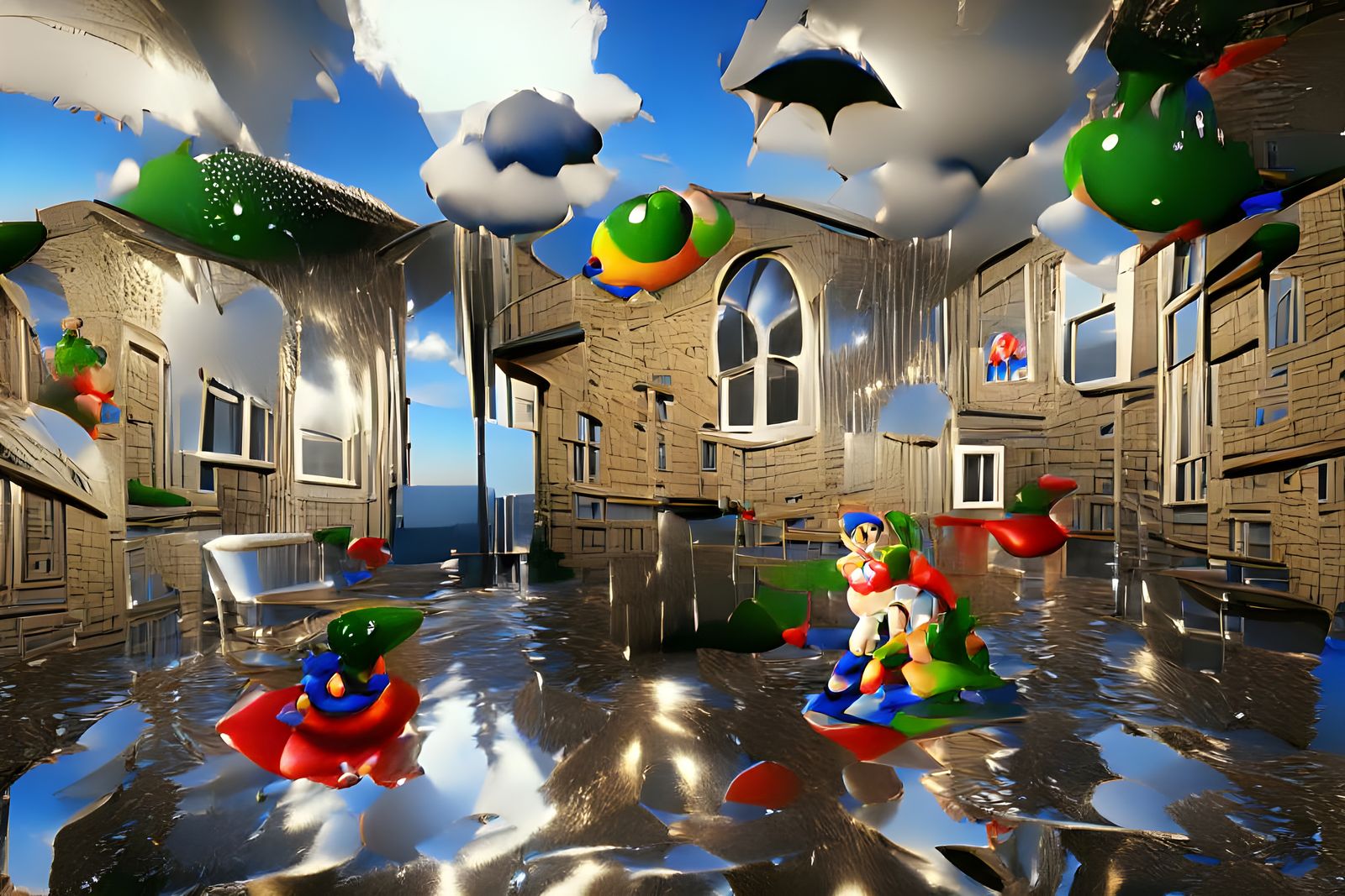 Super Mario 64 Wet-Dry Skybox in Unreal Engine