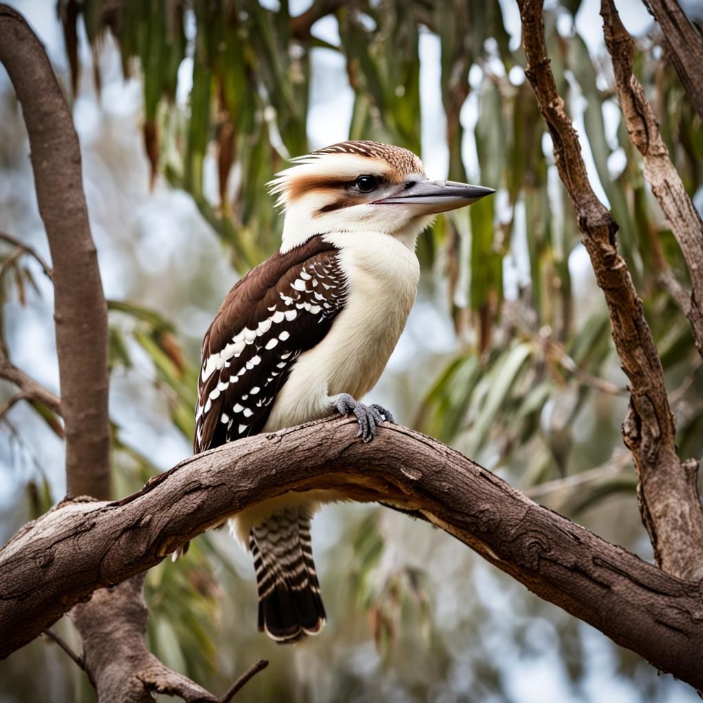 Kookaburra Bird Perched in a Tree