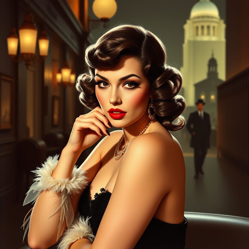 Roaring 20s Glamour: A Film Noir Pin-Up