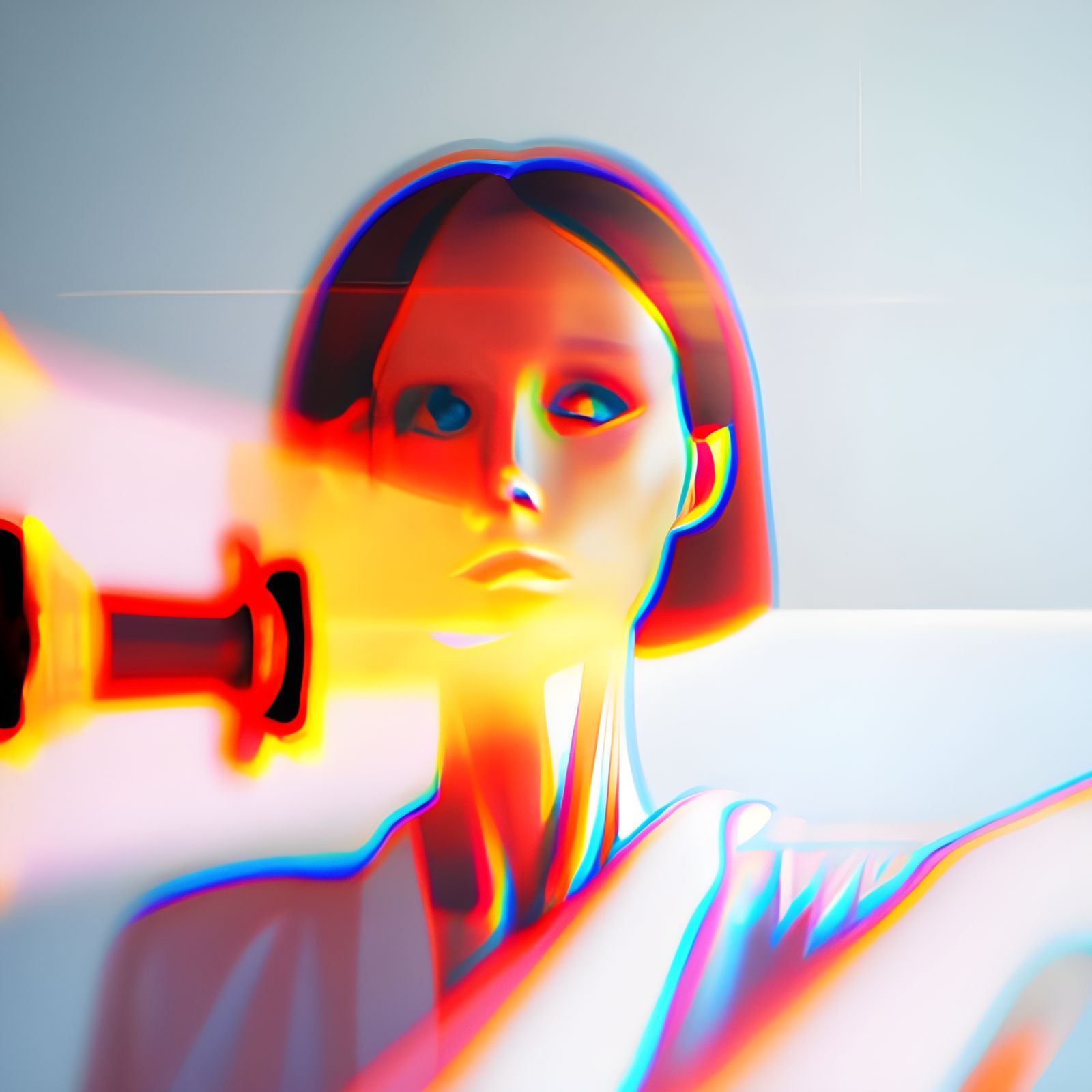 Girl with Gun in Liminal Space, 2000s CGI