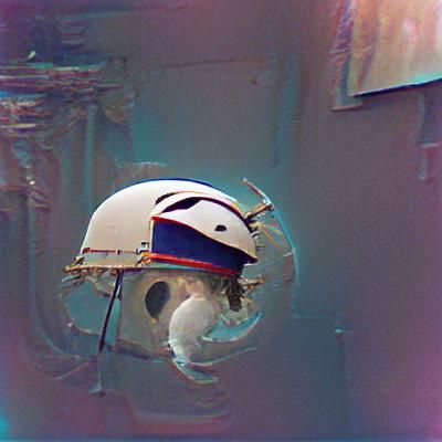 Detailed Astronaut Helmet Reflecting Space