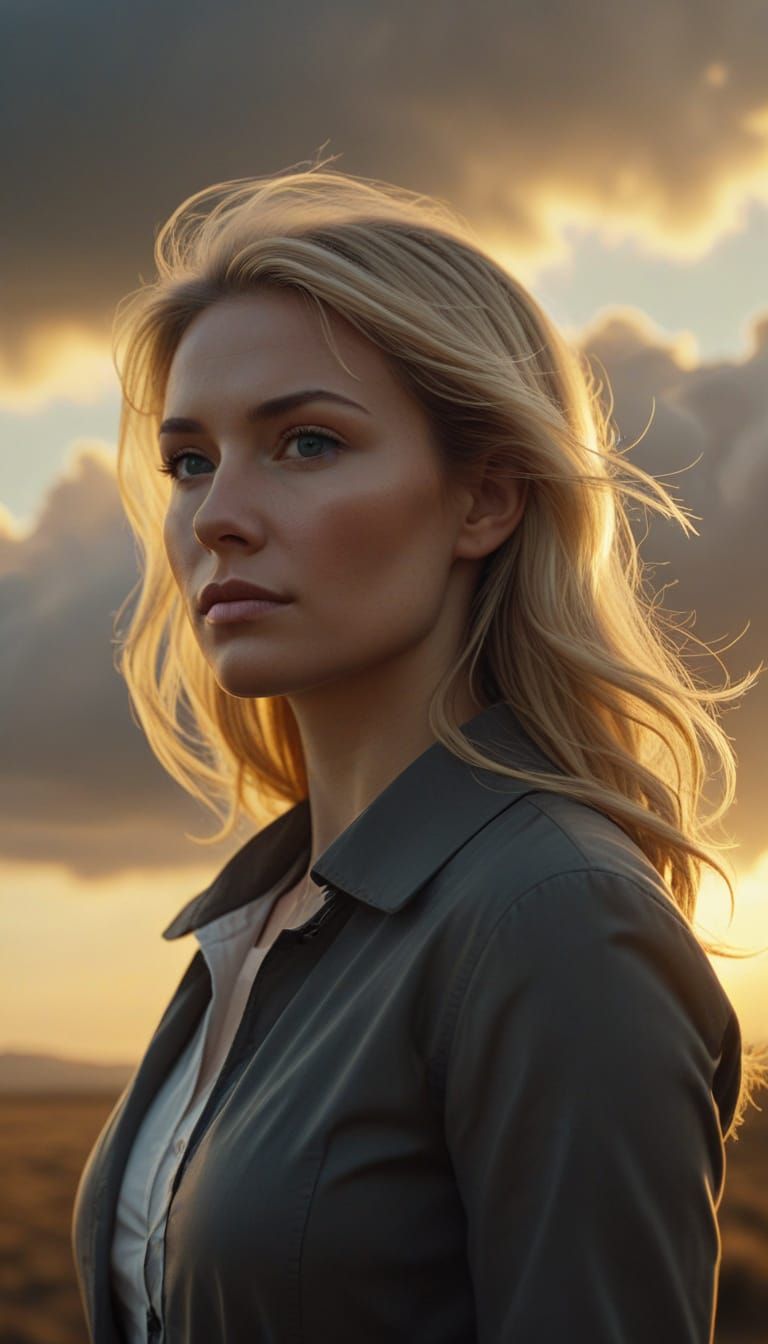 Weather Forecaster in Golden Hour Lighting