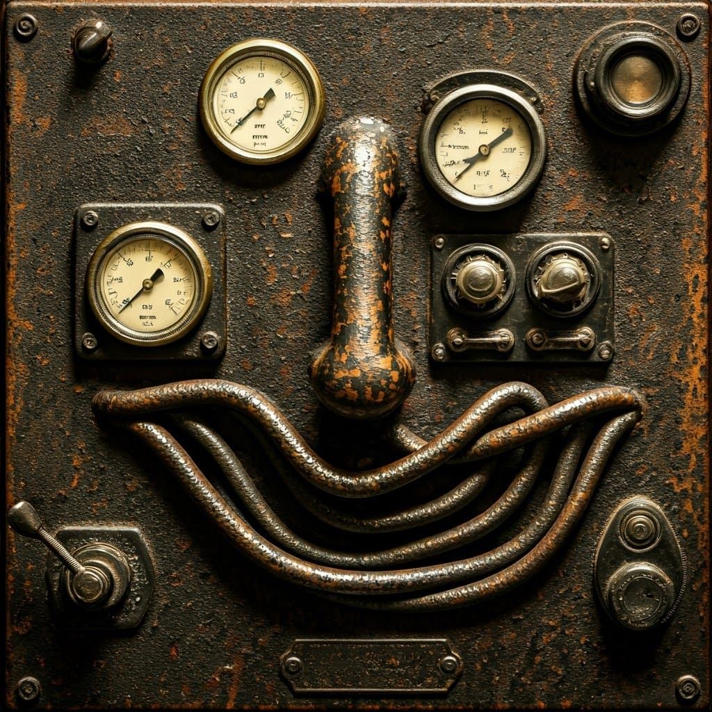 Industrial Machine with Creepy, Anthropomorphic Face