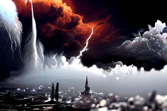 Post-Apocalyptic Thunderstorm in Hyperrealism