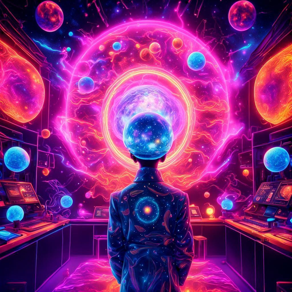 Cosmic Think Tank: A Psychedelic Illustration