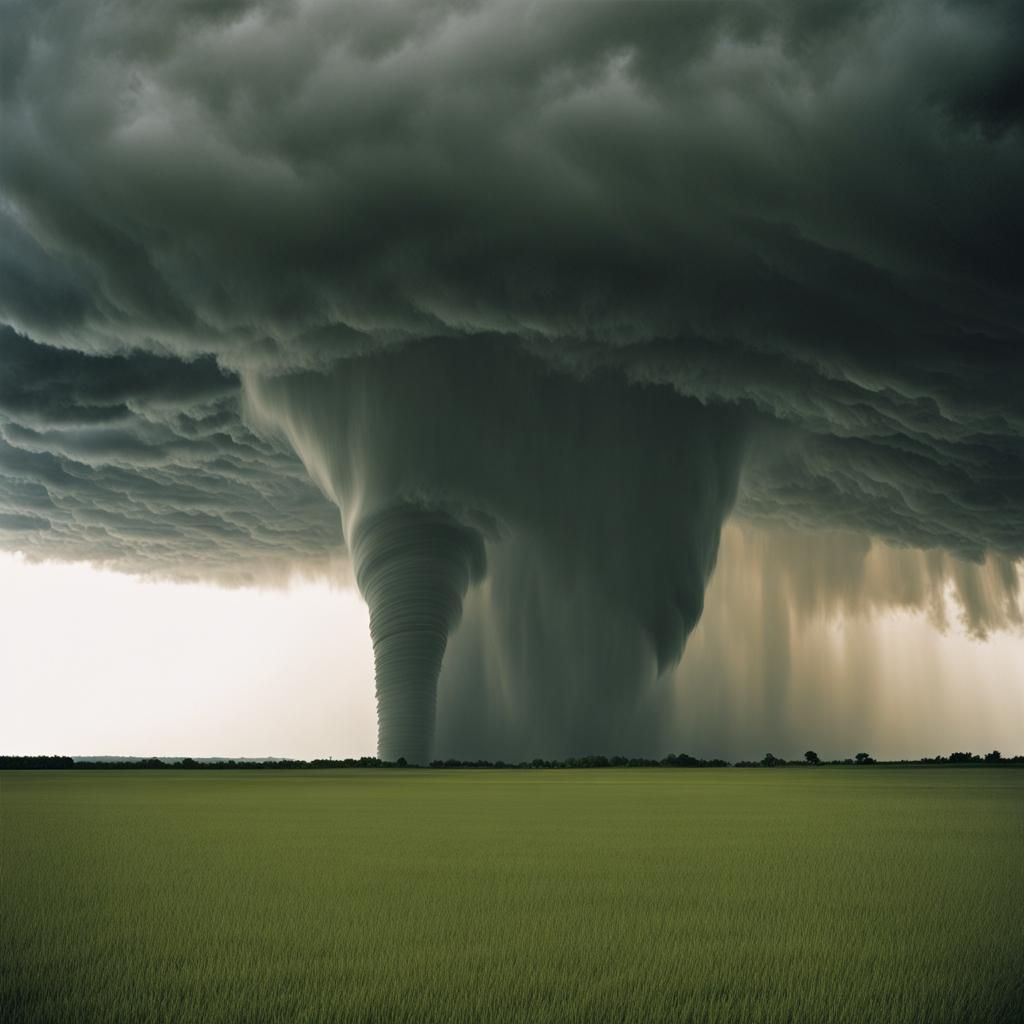 Mile-Wide Tornado with Horizontal Vortexes