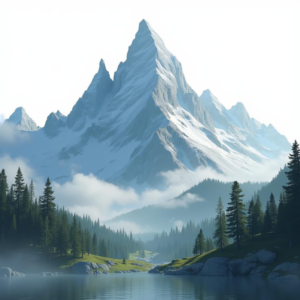 Snow-Capped Mountains and Verdant Forests in High-Fantasy St...