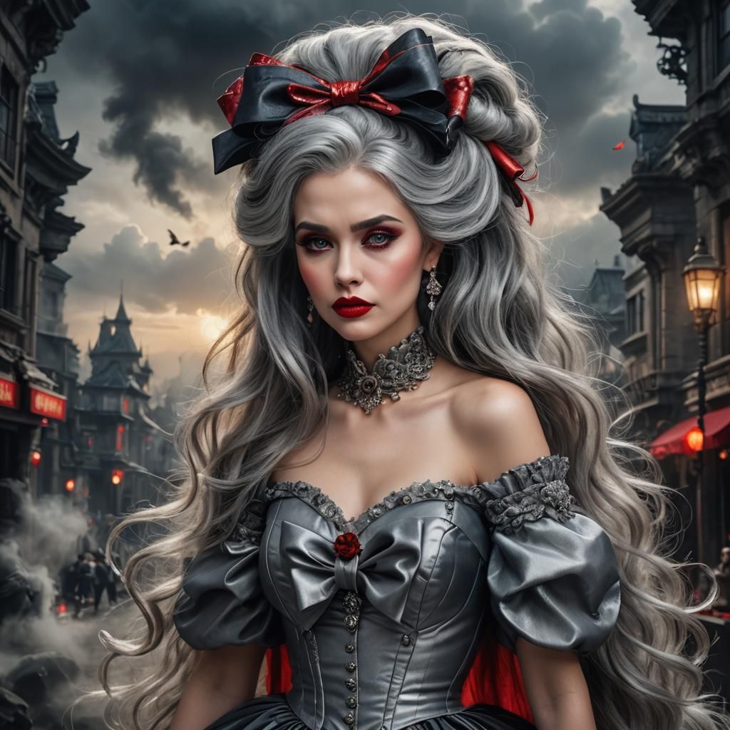 Glamorous Woman with Smoky Eyes and Red Lipstick