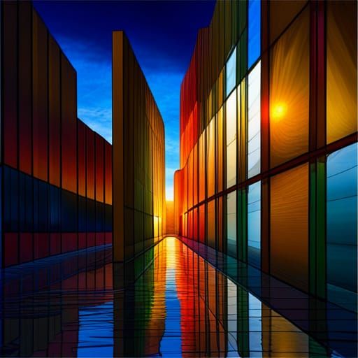 Mirrors in the Night: Abstract Reflections and Moonlight