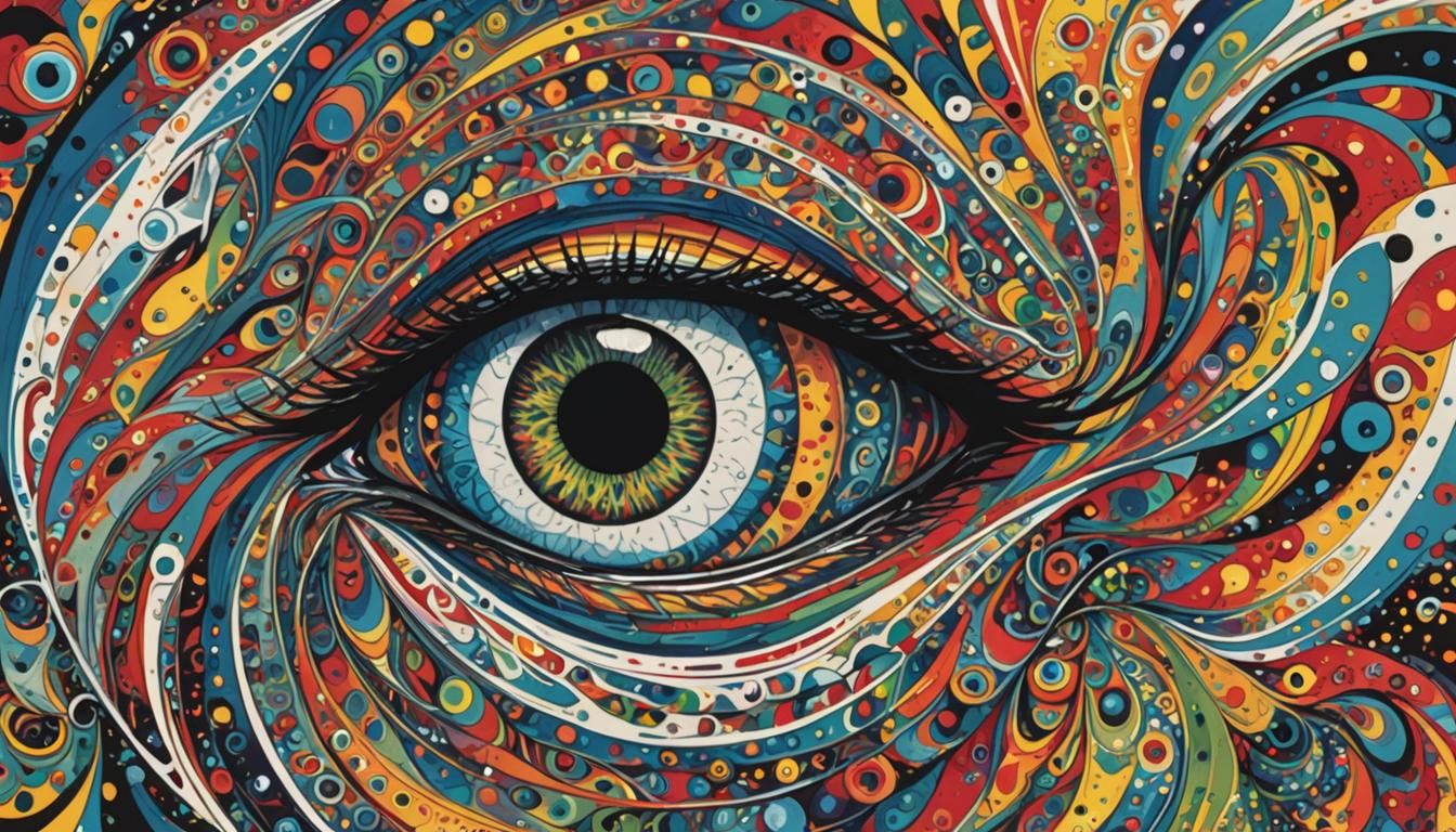 Abstract Ink Eye Poster with Swirling Patterns