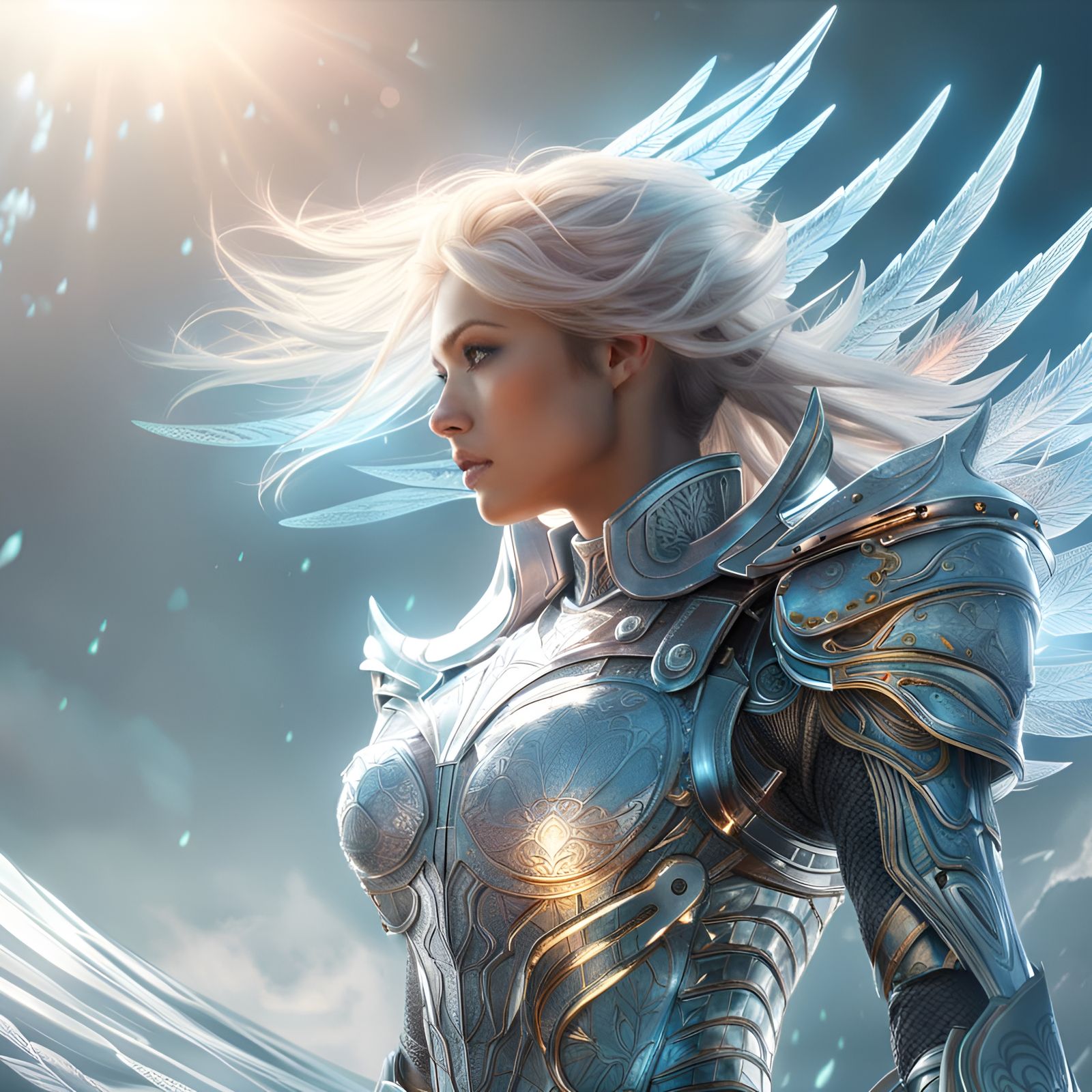 Crystal Knight Angel: Hyperdetailed Anime Art