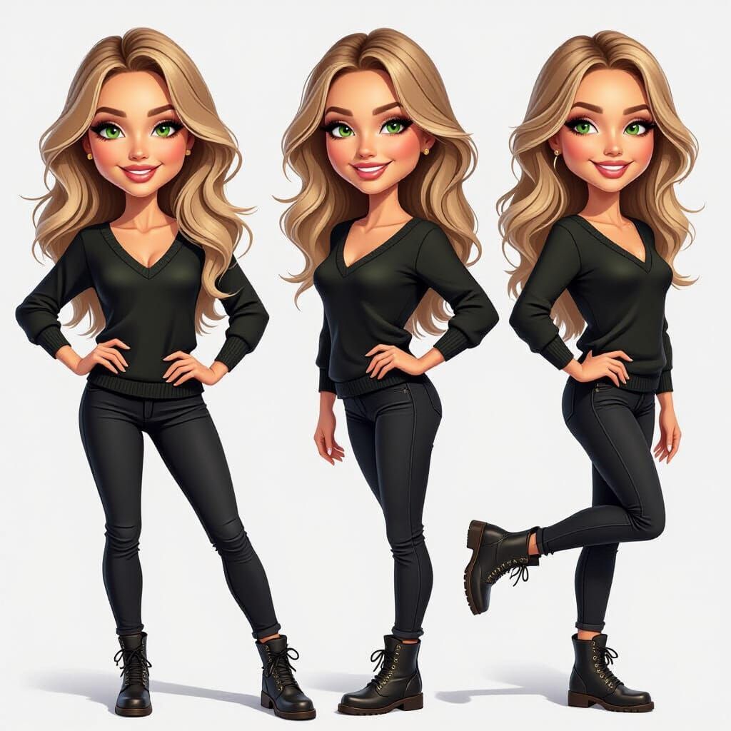 Realistic 3D Italian Woman Portrait, Studio Lighting