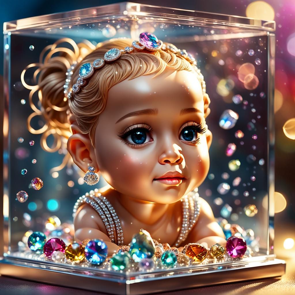 Miniature Jennifer Lopez in Glass Jewelry Box