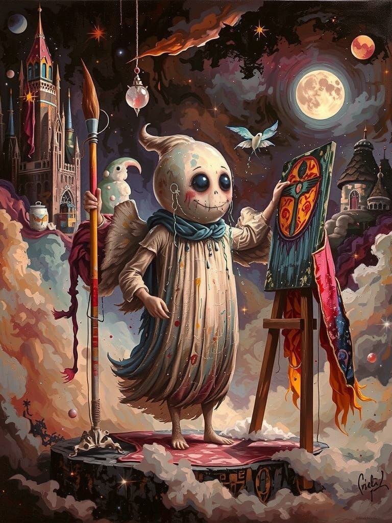 Ghostly Artist Brings Whimsical Landscape to Life in a Vibra...