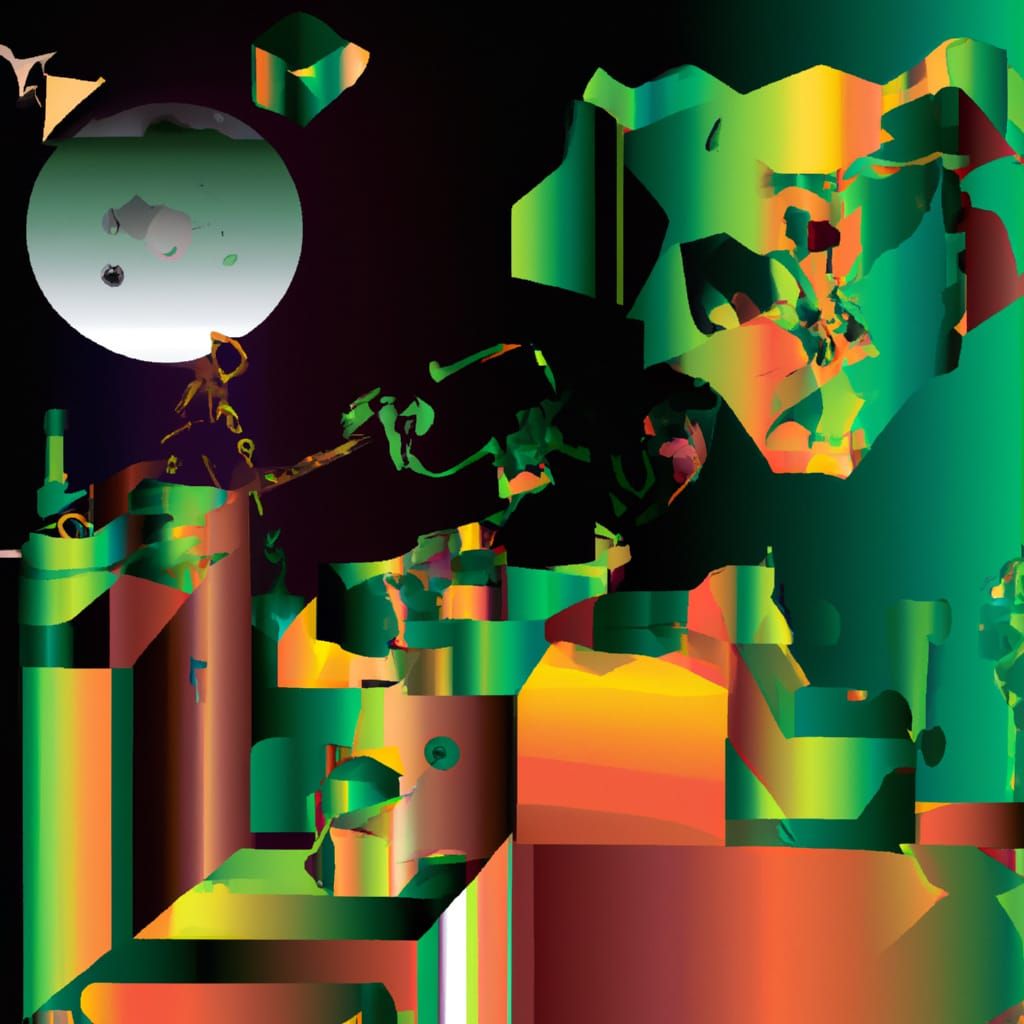 Nightclub Disco Lights in Cubist Art Deco Style