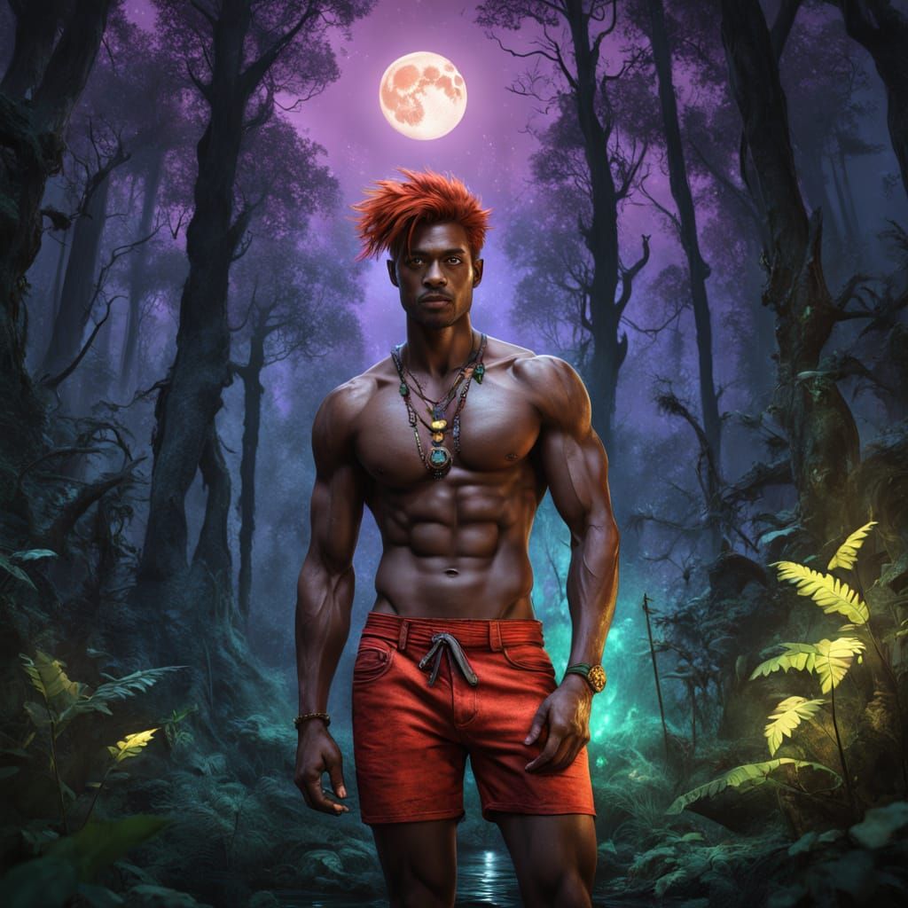 Enchanted Forest Scout with Ruby, in Surrealist Style