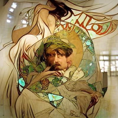 Elegant Woman in Art Nouveau Style