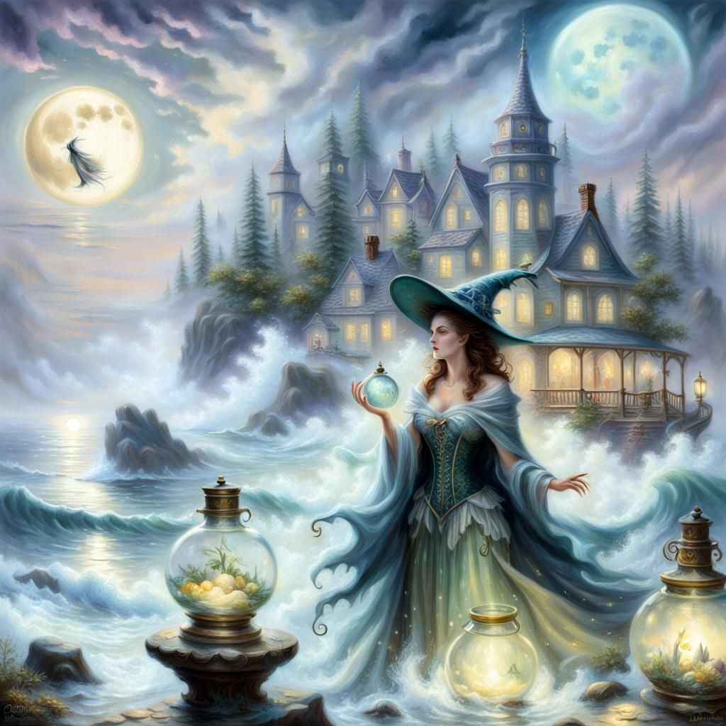 Ethereal Sea Witch with Moon Potions
