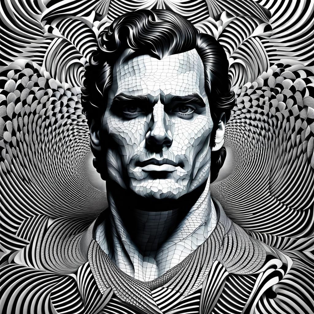 Henry Cavill Portrait in Abstract Fractal Art