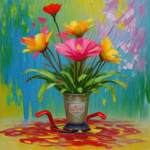 Jack-in-the-Box Toy in Expressionist Oil Painting